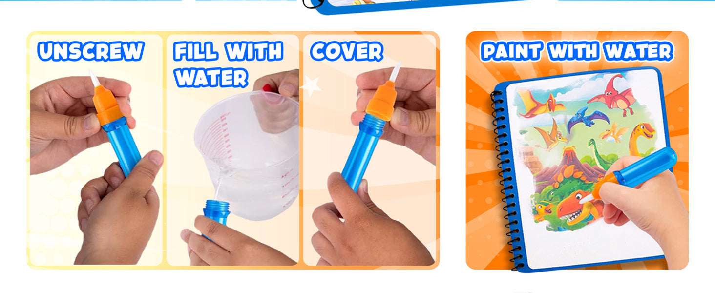 How to Use – Unscrew, Fill with Water, Cover, Paint